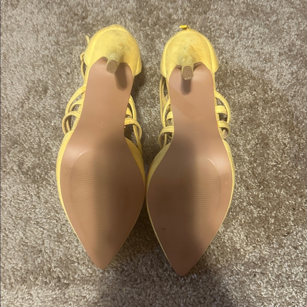 Yellow Strappy Heels - Picture 4 of 5